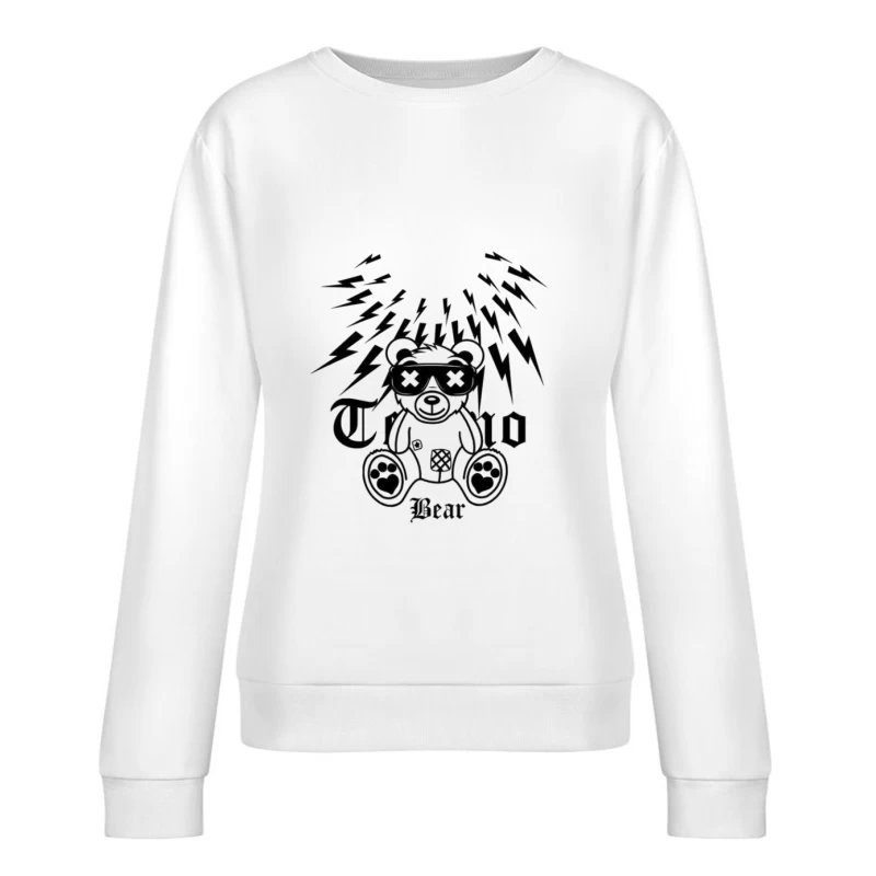 Techno Bär mit Blitzen Damen Pullover Sweatshirt
