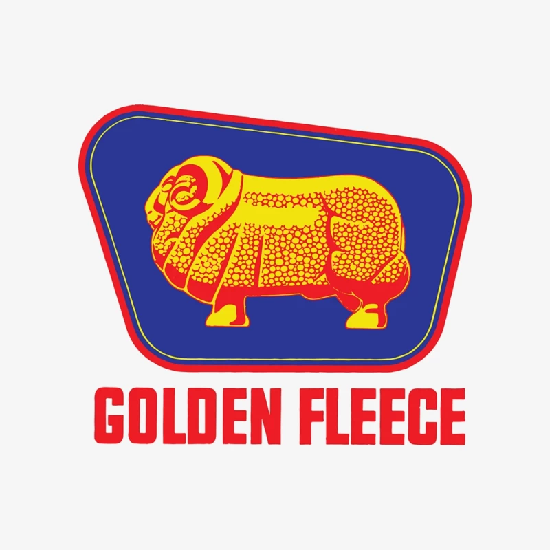 Vintage Golden Fleece Logo with Geometric Sheep Design Male Pullover Sweatshirt