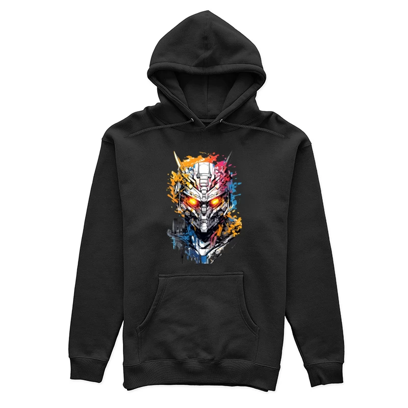 Futuristischer Roboterhelm mit leuchtenden Augen Damen Pullover Hoodie
