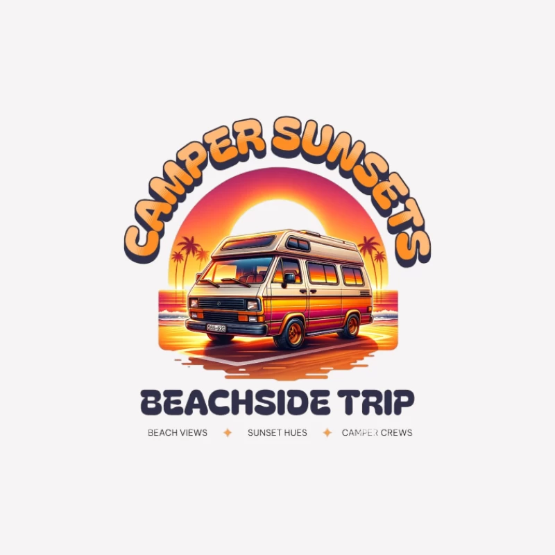 Strandreise mit Camper und Sonnenuntergängen Herren T-Shirt