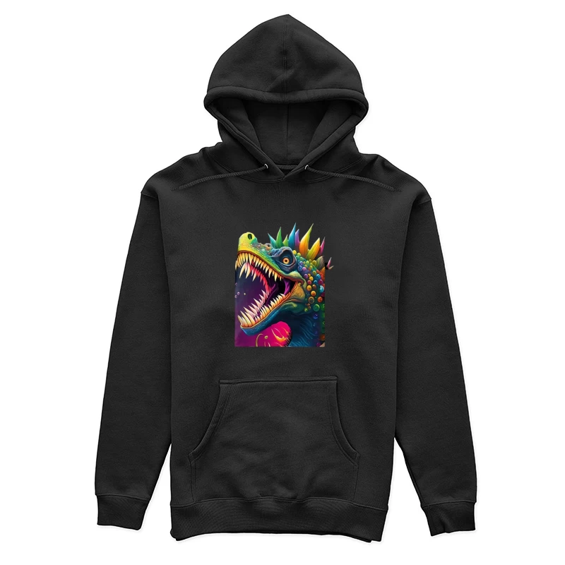 Bunter Dinosaurier mit Regenbogenschuppen Damen Pullover Hoodie