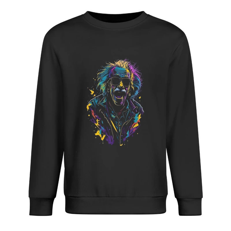Colorful Retro Cartoon Illustration Male Pullover Sweatshirt