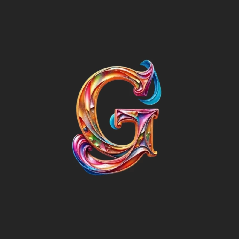 Colorful 3D Typography: Decorative Letter G with Swirling Gradient Pattern Female Pullover Sweatshirt