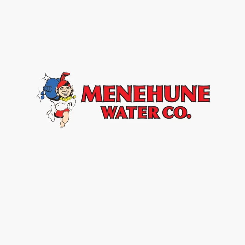 Vintage Menehune Water Company Logo with Cartoon Mascot Cotton Tote Bag