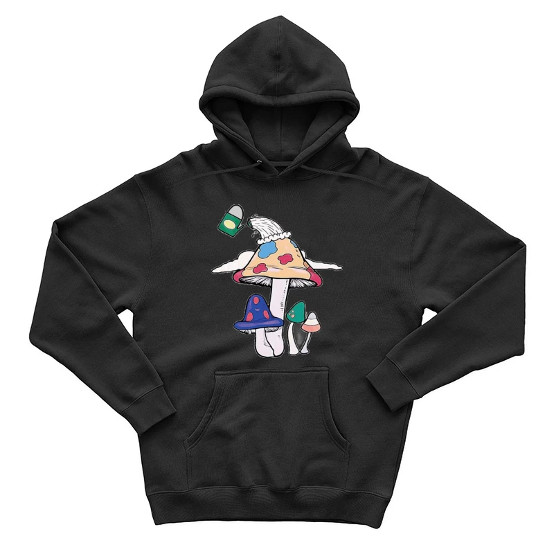 Pilzillustration mit Farbe Herren Pullover Hoodie