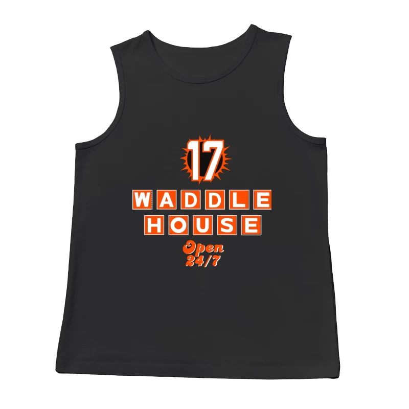 Waddle House 24/7 Restaurant Logo Design Male Tank Top