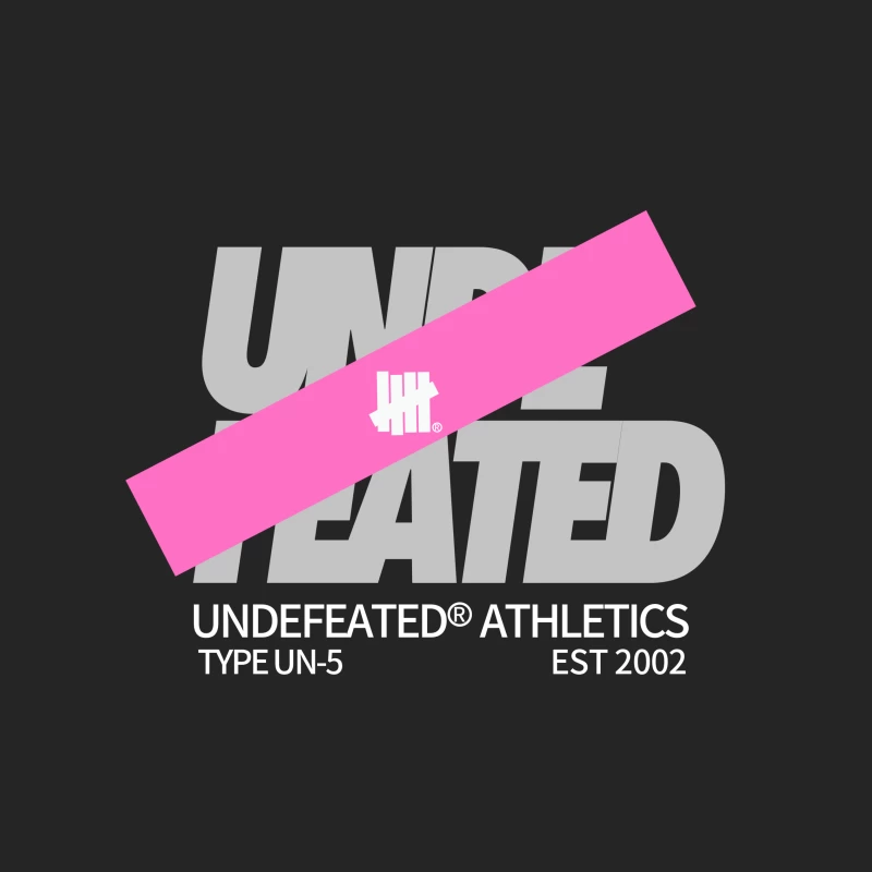 Undefeated Athletics Logo Design mit pinkem Balken Damen Pullover Sweatshirt