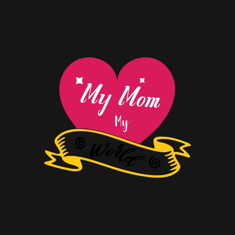 Cœur Maman en Rose avec Ruban Jaune Homme Manches Longues T-Shirt