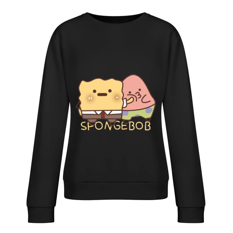 Kawaii SpongeBob und Patrick Illustration Damen Pullover Sweatshirt
