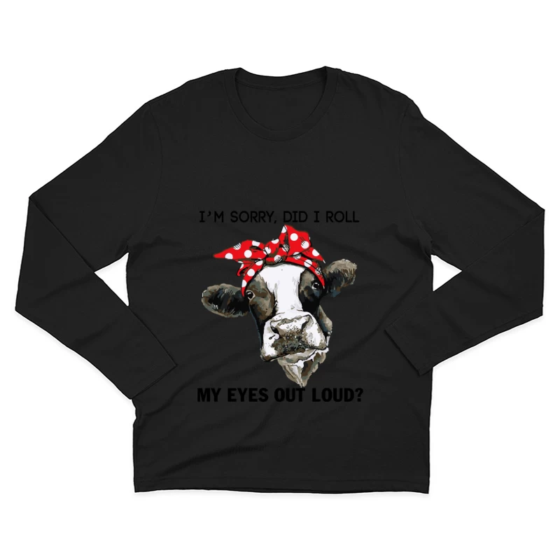 Vache Amusante avec Noeud Homme Manches Longues T-Shirt