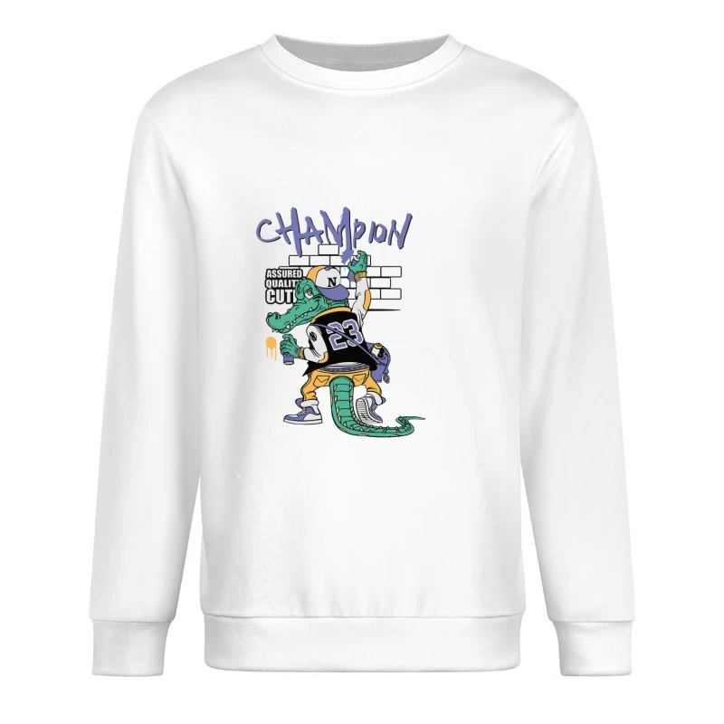 Krokodil Graffiti Künstler Herren Pullover Sweatshirt