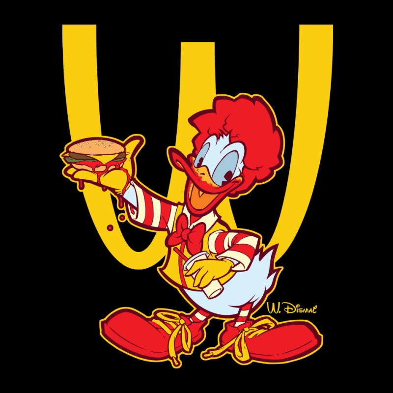 Cartoon Fast Food Character Holding a Burger Pin