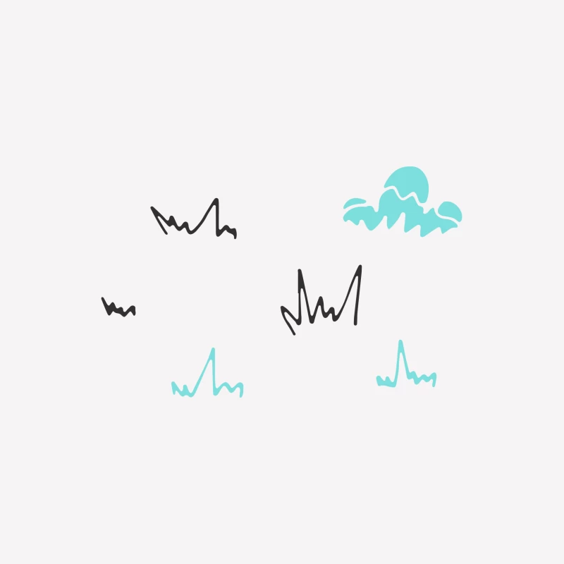 Illustration abstraite avec nuages et traits Femme T-Shirt