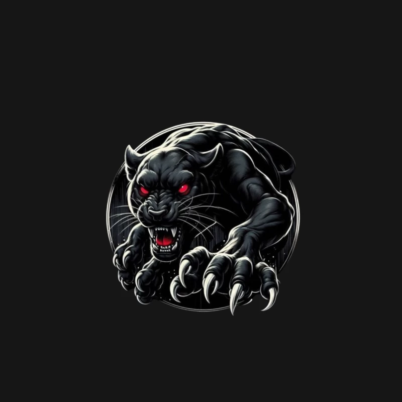 Fierce Black Panther Illustration Male Long Sleeve T-Shirt