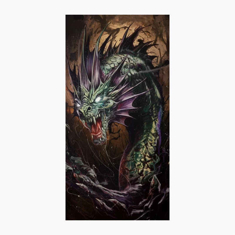 Fierce Dragon in Dark Cave: A Fantasy Creature Unleashed iPhone Case