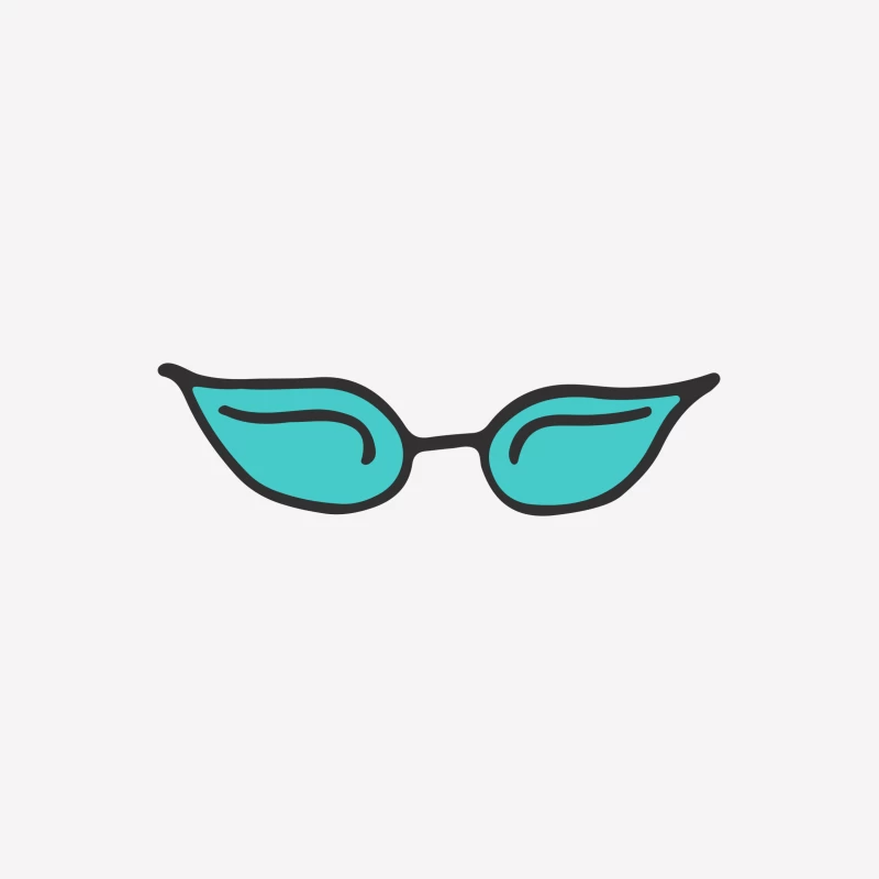 Lunettes de soleil rétro turquoise Femme T-Shirt