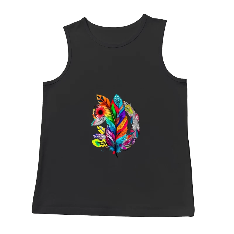 Bunte Federn in Mandala-Stil Herren Tanktops