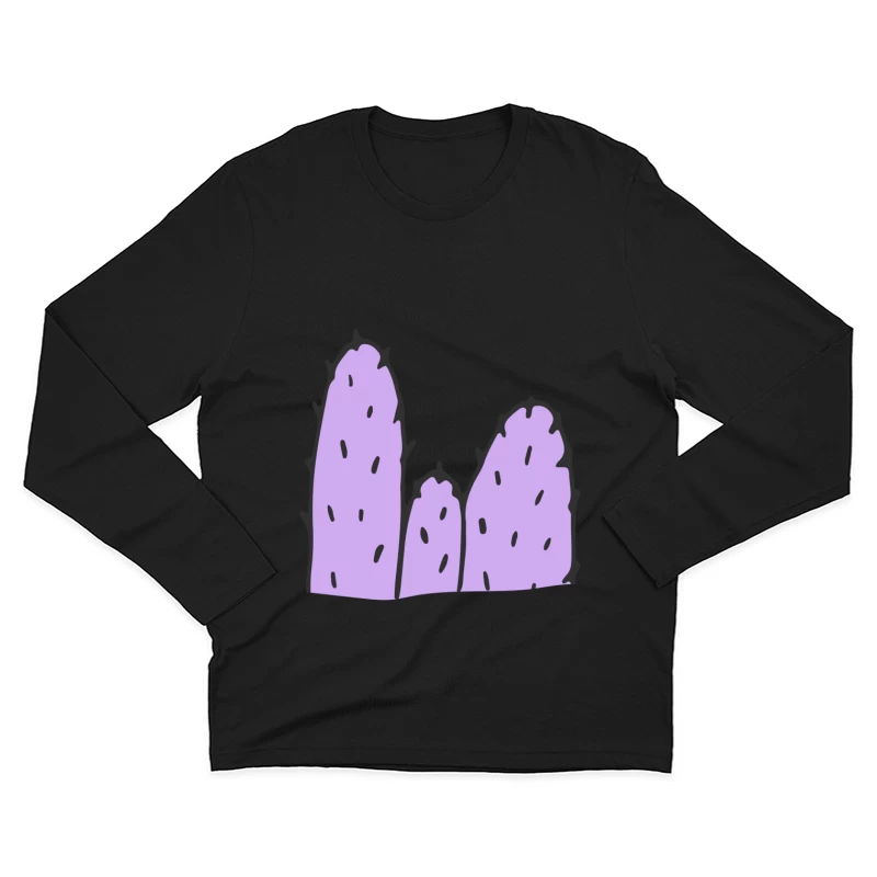 Illustration de cactus abstrait violet Homme Manches Longues T-Shirt