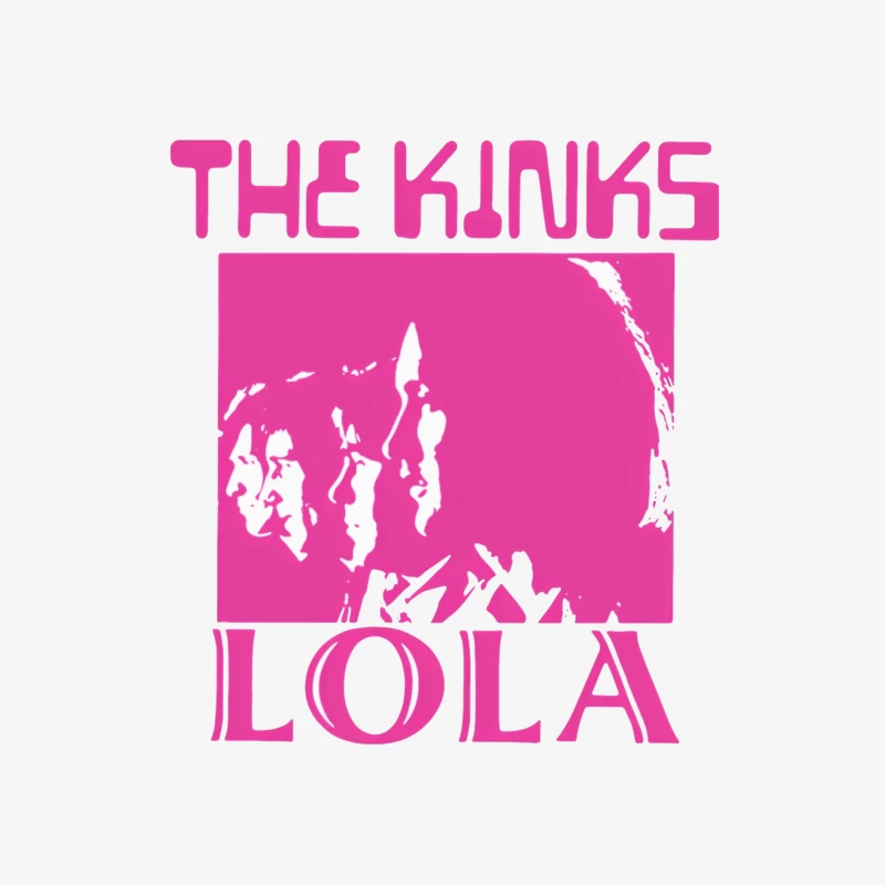 The Kinks 'Lola' Pink Album Cover Art Male Long Sleeve T-Shirt