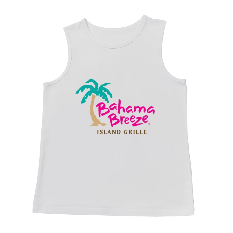 Bahama Breeze Island Grille Restaurant Logo with Tropical Palm Tree Male Tank Top