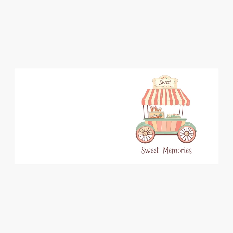 Vintage Sweet Memories Ice Cream Cart Illustration Coffee Mug