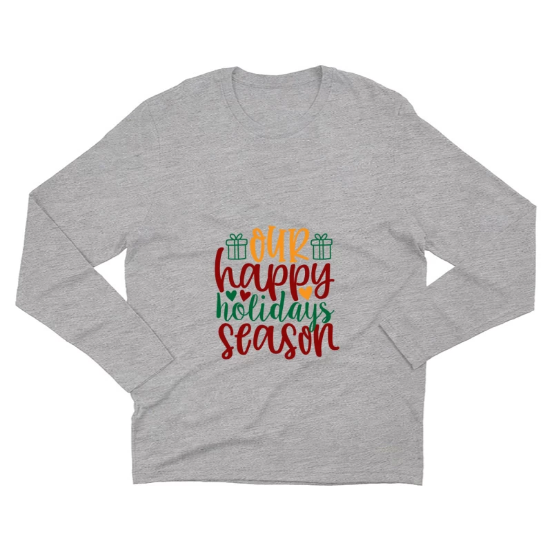 Joyeuses Fêtes Lumineuses Homme Manches Longues T-Shirt