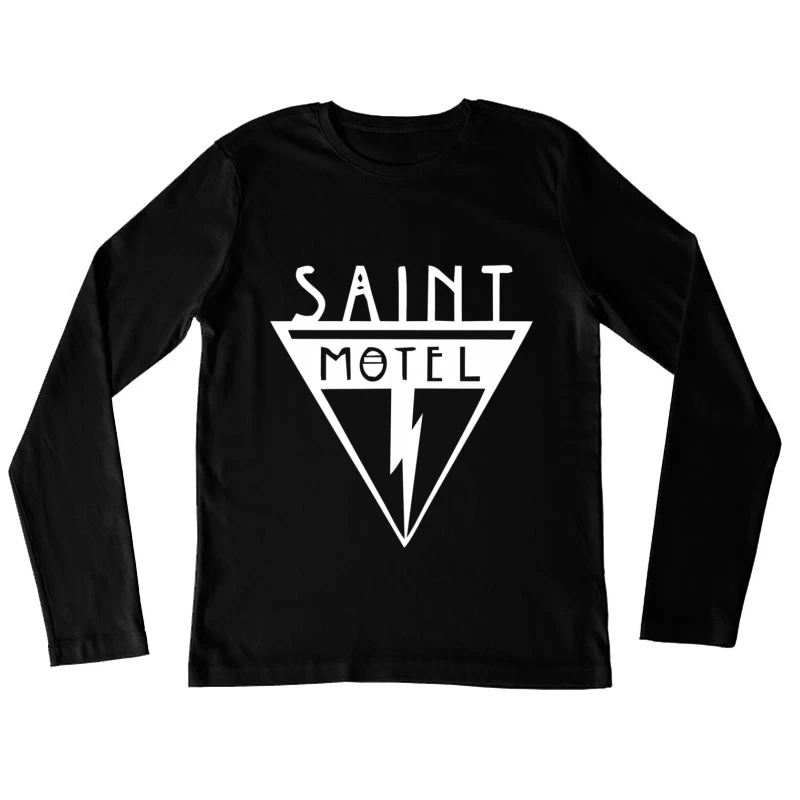 Saint Motel Vintage Triangle Logo with Lightning Bolt Design Female Long Sleeve T-Shirt