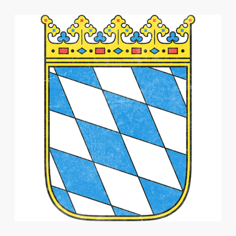 Bavaria Coat of Arms  Faded Style Region Design Pin