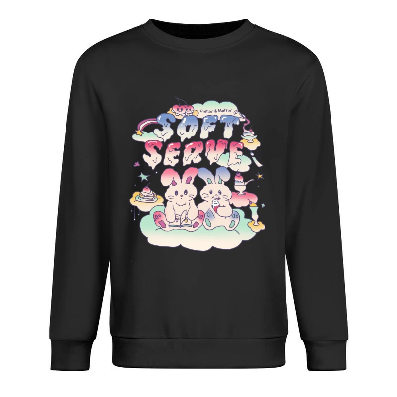 Weiche Häschen genießen Eis Herren Pullover Sweatshirt