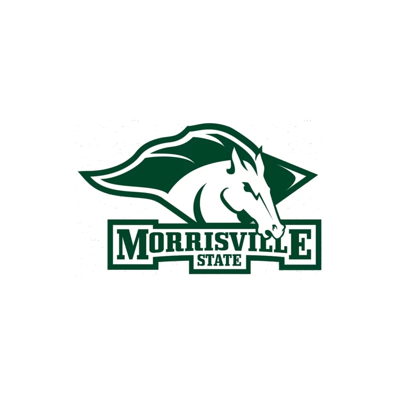 Morrisville State College Athletics Logo with White Horse Mascot Desk Mat