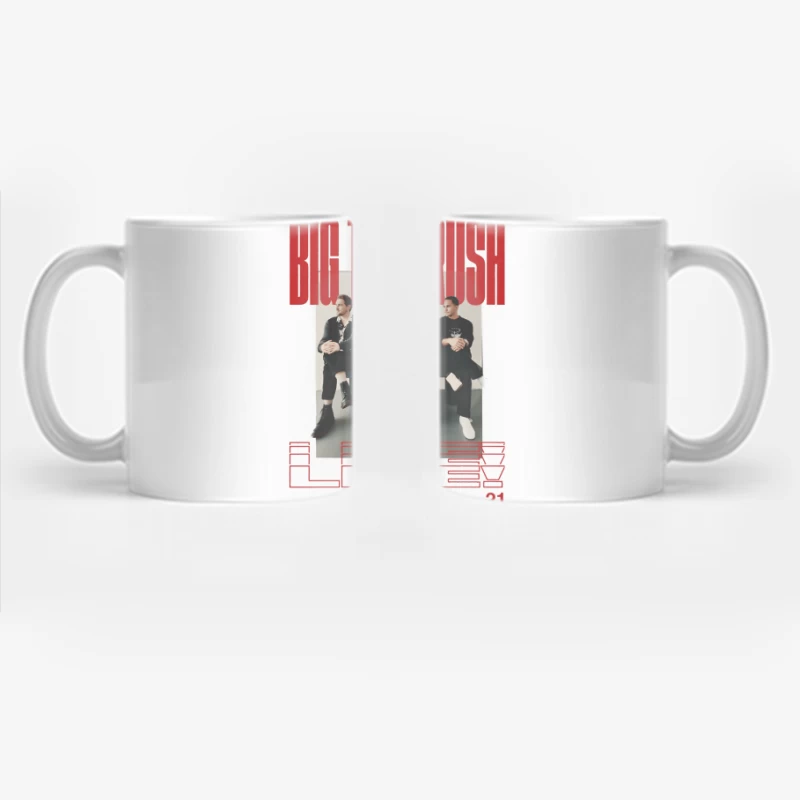 Big Time Rush Band Promotional Photo with Red Typography Design Coffee Mug