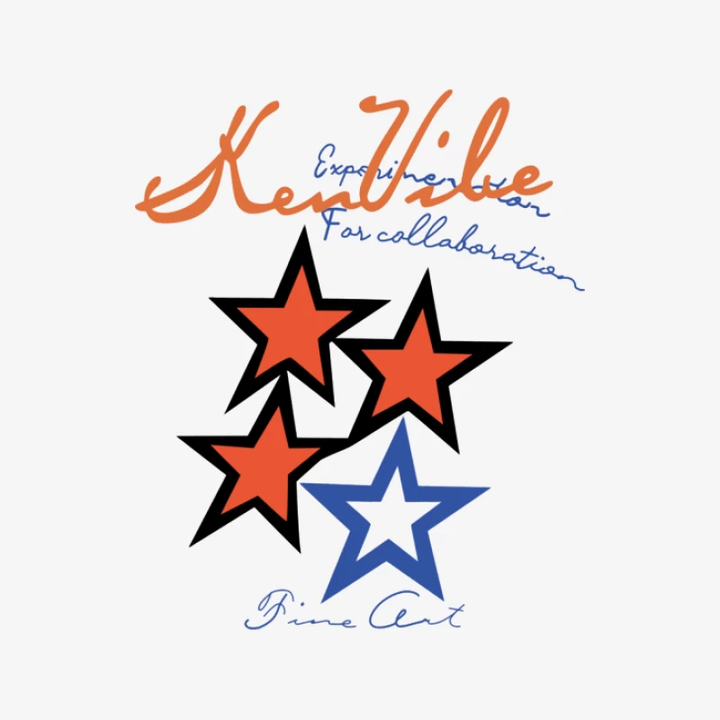 Kreative Zusammenarbeit mit Kunststernen Herren Langarm T-Shirt
