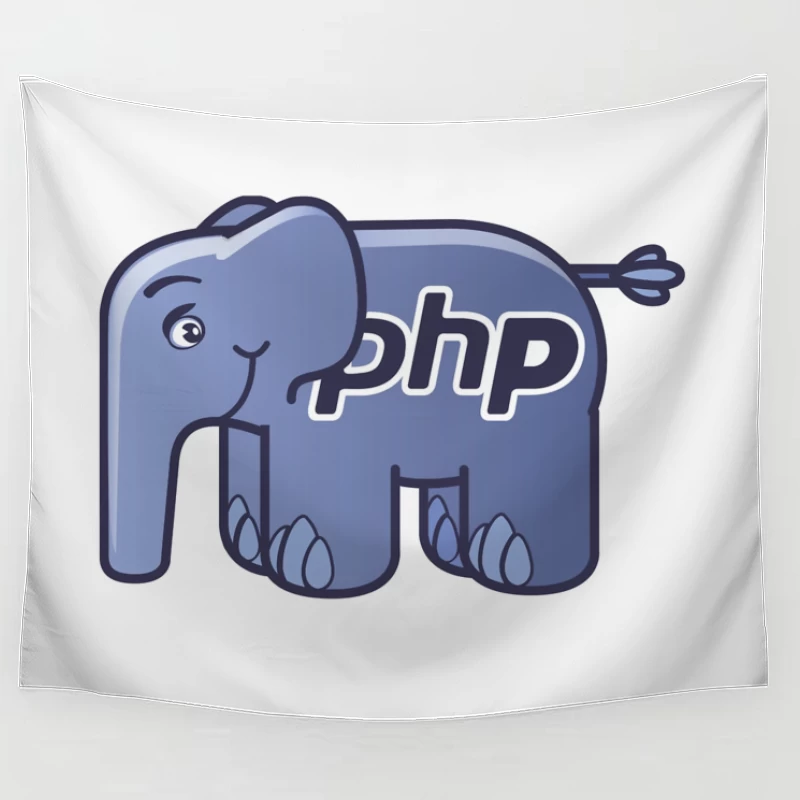 PHP Programming Language Elephant Mascot Logo Tapestry