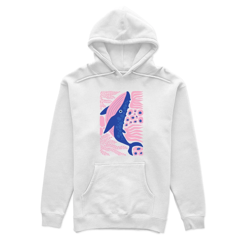 Whimsical Whale in a Coral Dream Female Pullover Hoodie