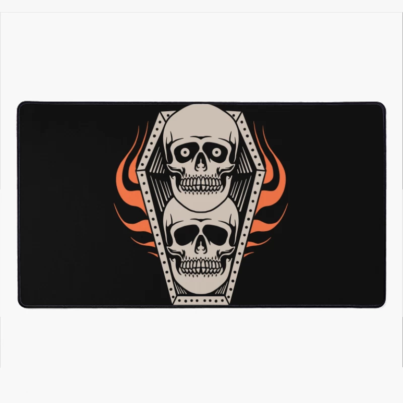 Skull Coffin Design Desk Mat