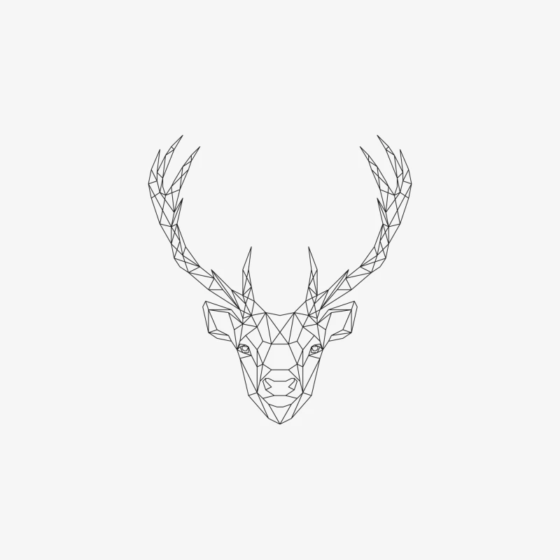 Design géométrique de tête de cerf Homme Manches Longues T-Shirt