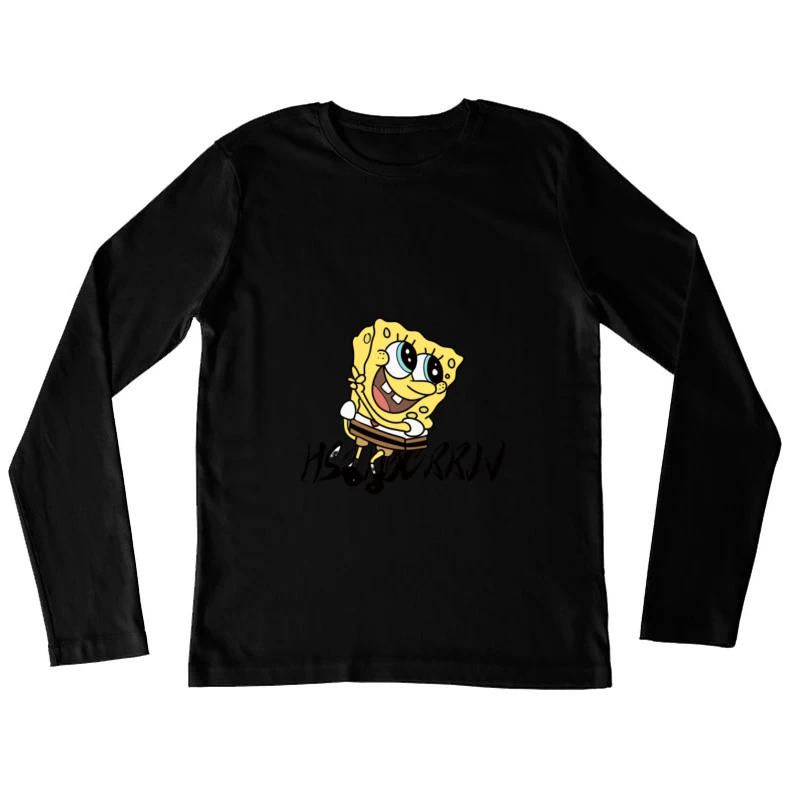 Personnage joyeux de dessin animé jaune Femme Manches Longues T-Shirt