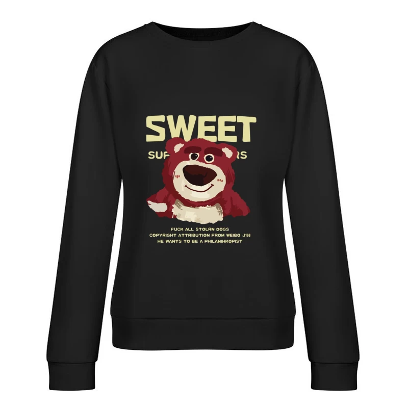 Lustiger Bären-Design mit süßen Unterstützern Damen Pullover Sweatshirt