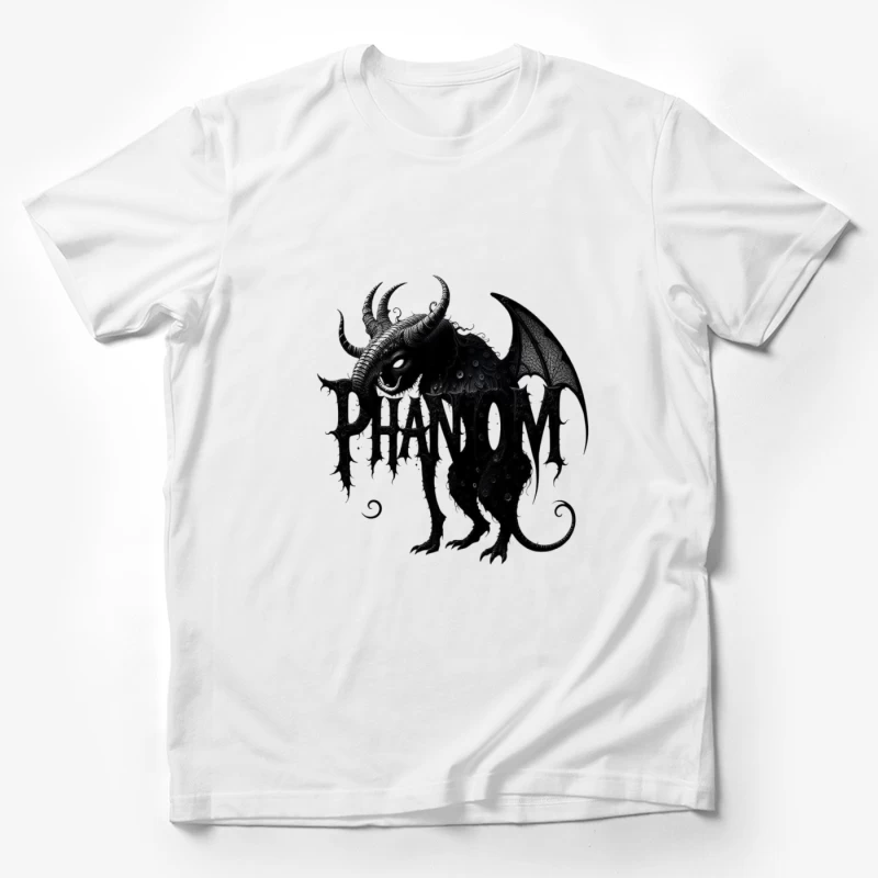 Gothic Phantom Beast with Horns and Wings Dark Art Illustration Male T-Shirt