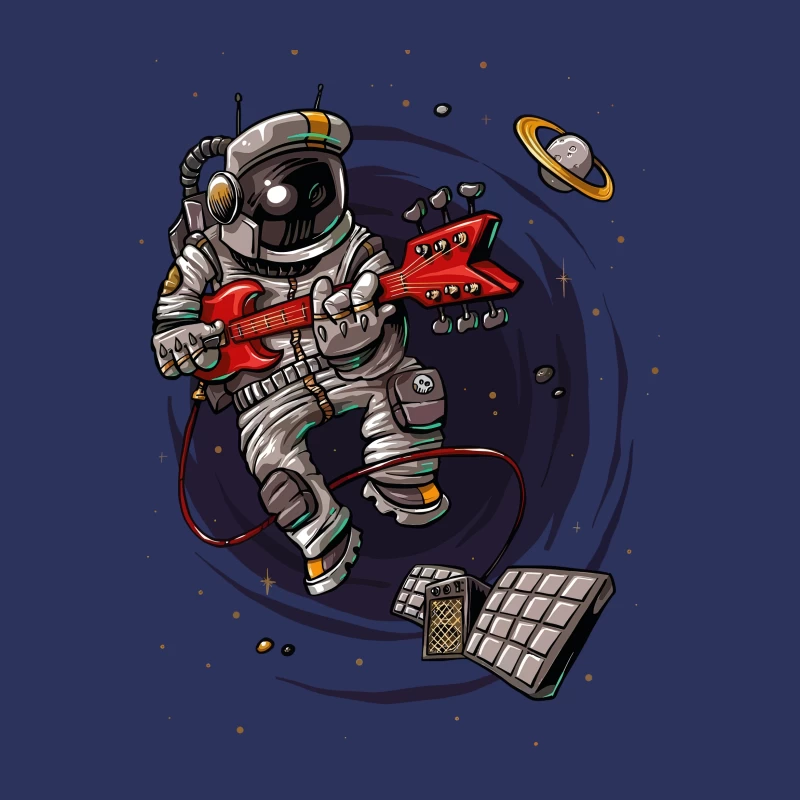 Astronaut Rocker in Space Male T-Shirt