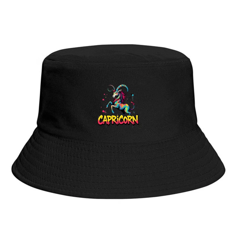 Vibrant Capricorn Zodiac Art Bucket Hat