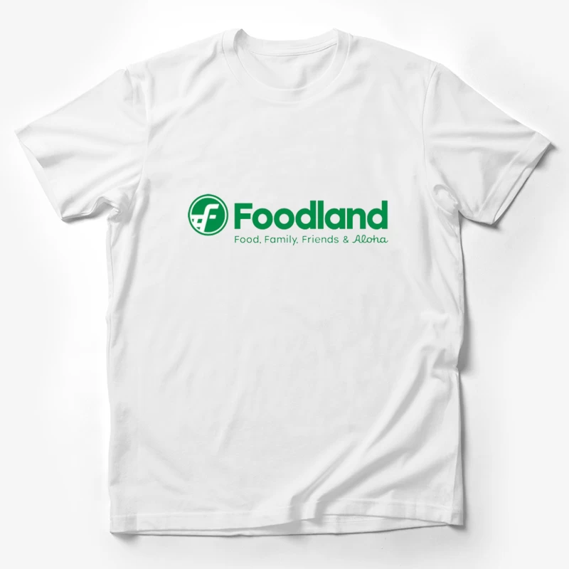 Foodland Supermarket: Hawaiian Grocery Chain with Green Logo and Aloha Spirit Male T-Shirt