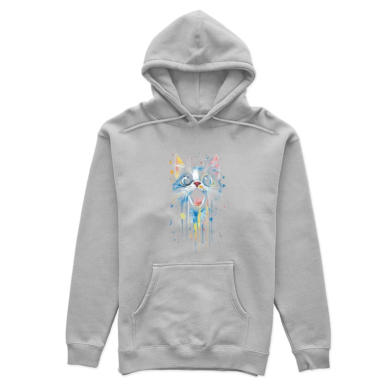 Colorful Cat Artwork Female Pullover Hoodie