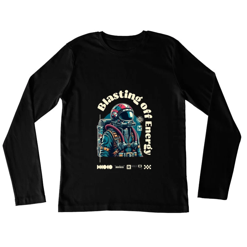 Weltraumenergie: Astronauten-Design Damen Langarm T-Shirt