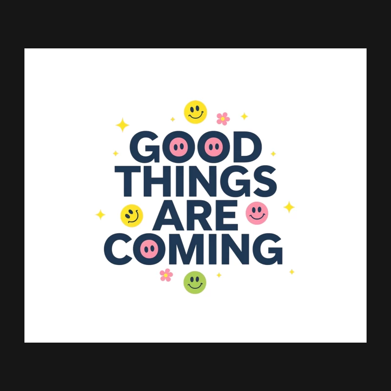 Cheerful Motivational Message with Smiley Faces Mouse Pad