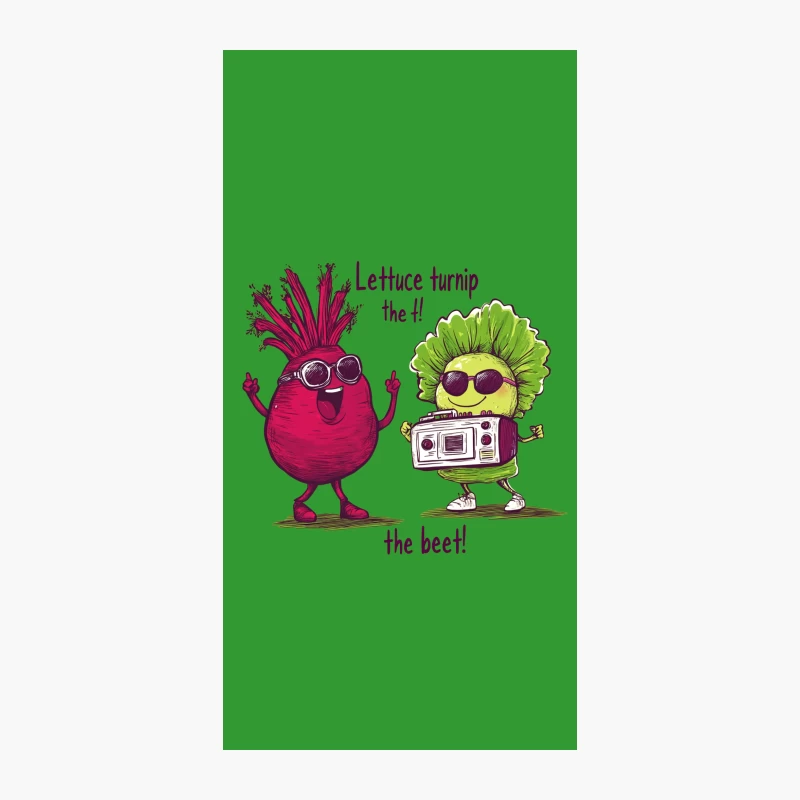 Funky Veggie Beats: Cartoon Beet and Lettuce Get Musical iPhone Case