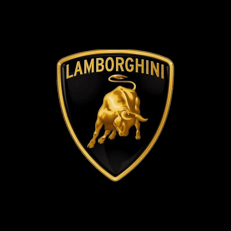 Lamborghini Luxury Automotive Brand Logo with Golden Bull Emblem Throw Pillow