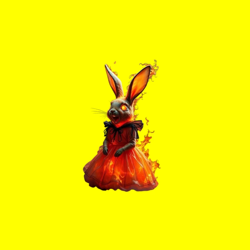 Fiery Rabbit in a Dress Travel Mug