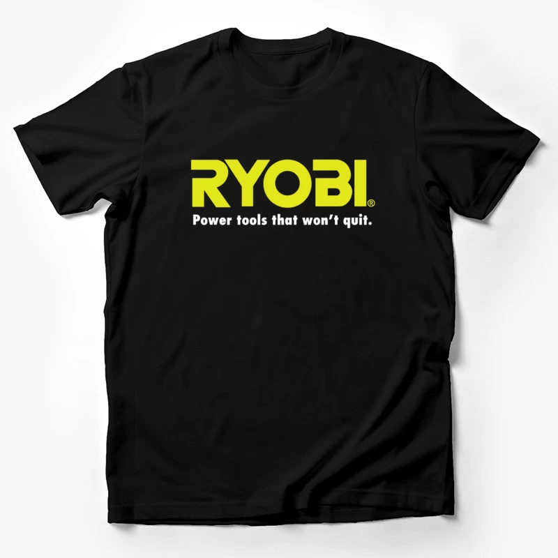 Ryobi Power Tools Corporate Logo with Slogan Male T-Shirt