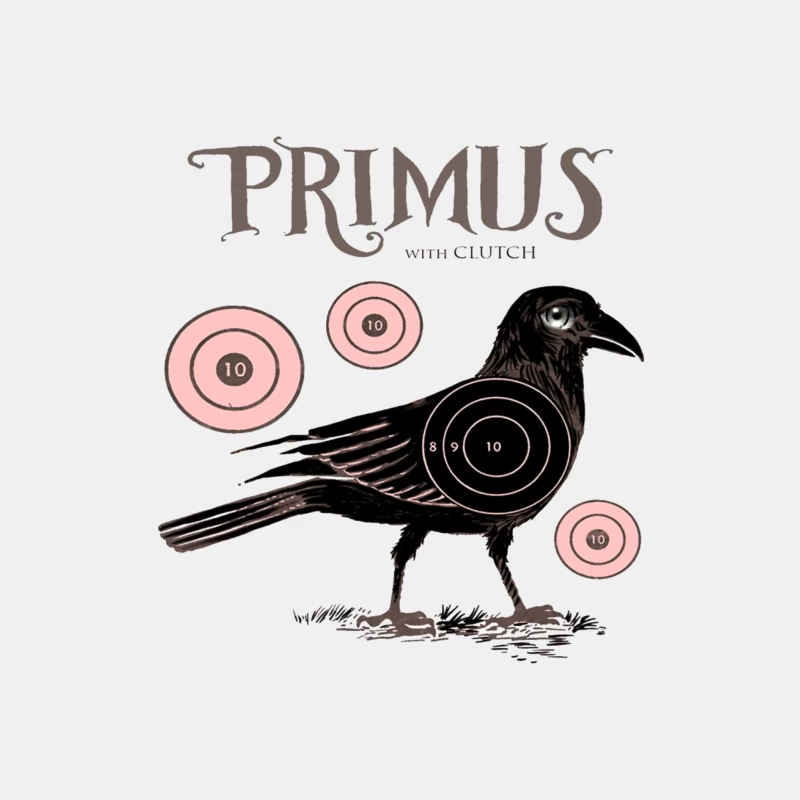 Vintage-Style Primus Concert Poster with Crow and Target Designs Male Tank Top